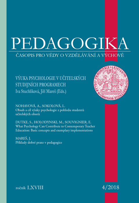 					Náhled Vol 68 No 4 (2018): Výuka psychologie v učitelských studijních programech
				